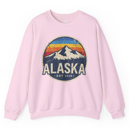 Alaska Vintage sweatshirt Sweatshirt – Light Pink – Alaska Cruise Shirts