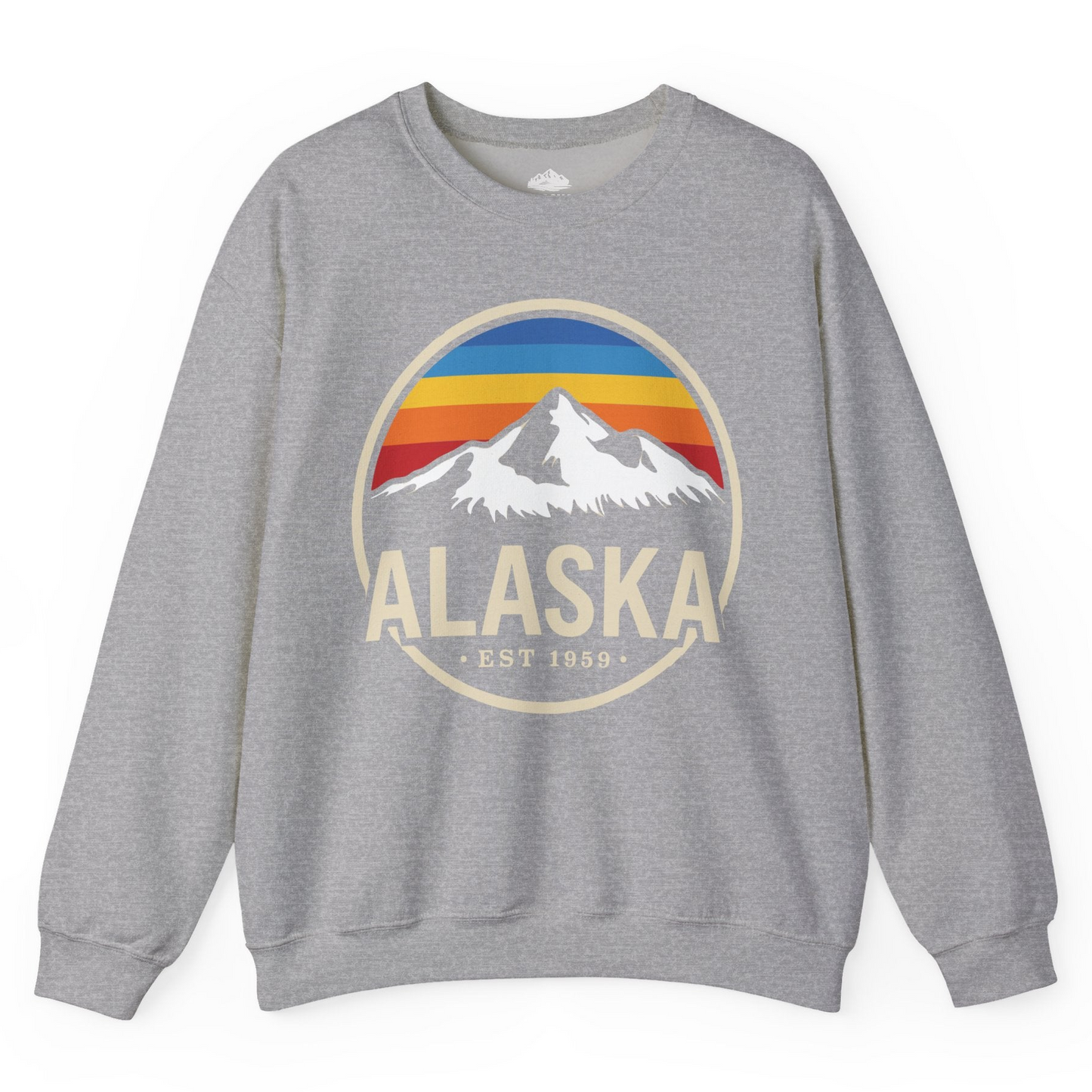 Alaska Vintage Mountain Sunset sweatshirt Sweatshirt – Sport Grey – Alaska Cruise Shirts