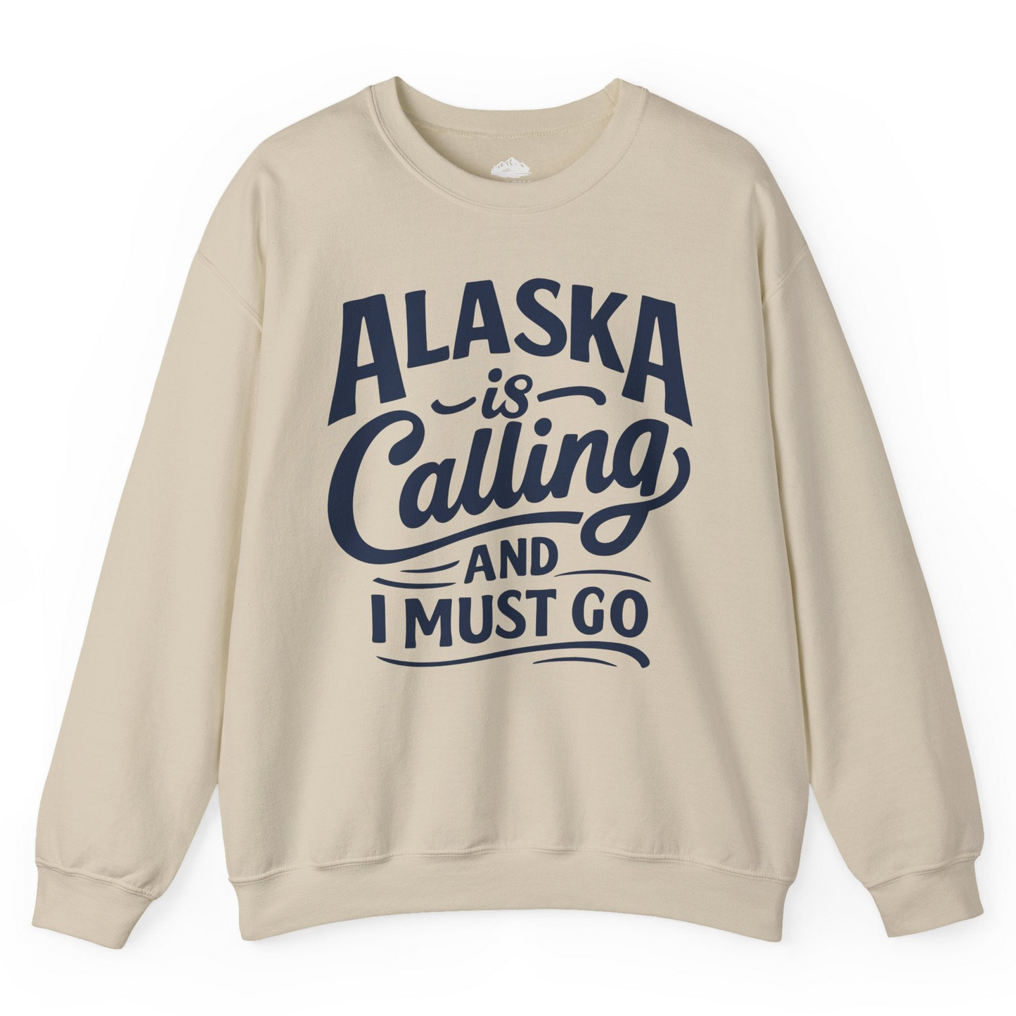 Alaska Is Calling Adventure Typography Shirt Sweatshirt – Sand – Alaska Cruise Shirts