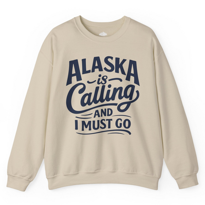 Alaska Is Calling Adventure Typography Shirt Sweatshirt – Sand – Alaska Cruise Shirts