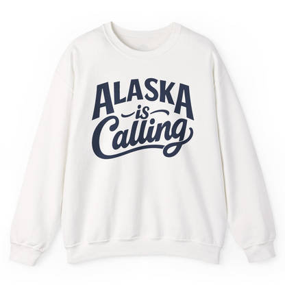 Alaska Is Calling sweatshirt Sweatshirt – White – Alaska Cruise Shirts