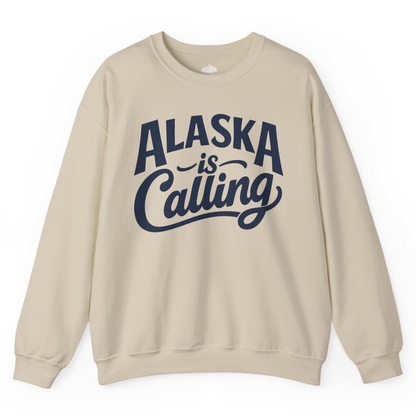 Alaska Is Calling sweatshirt Sweatshirt – Sand – Alaska Cruise Shirts