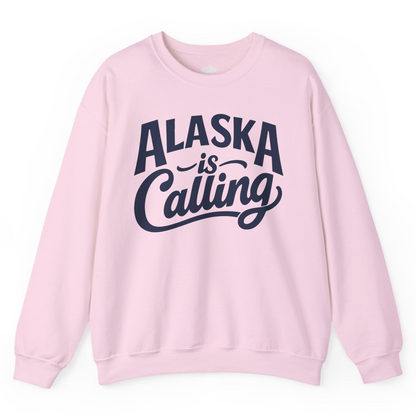 Alaska Is Calling sweatshirt Sweatshirt – Light Pink – Alaska Cruise Shirts