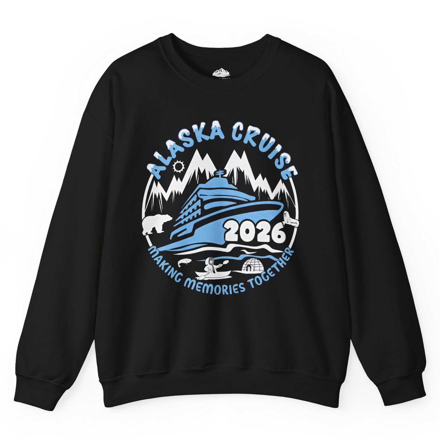 Alaska Cruise 2026 Family Adventure Shirt with Wildlife and Nature — Sweatshirt Sweatshirt – Black – Alaska Cruise Shirts