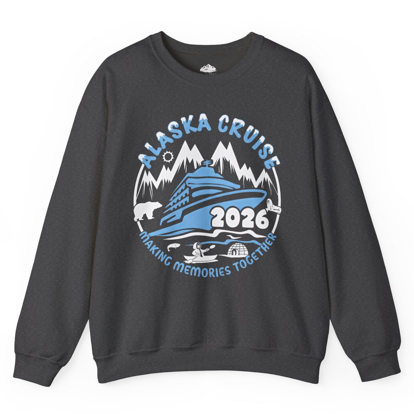 Alaska Cruise 2026 Family Adventure Shirt with Wildlife and Nature — Sweatshirt Sweatshirt – Dark Heather – Alaska Cruise Shirts