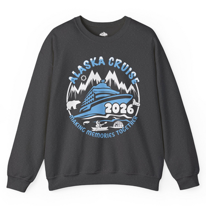 Alaska Cruise 2026 Family Adventure Shirt with Wildlife and Nature — Sweatshirt Sweatshirt – Dark Heather – Alaska Cruise Shirts