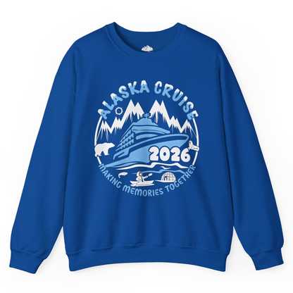 Alaska Cruise 2026 Family Adventure Shirt with Wildlife and Nature — Sweatshirt Sweatshirt – Royal – Alaska Cruise Shirts
