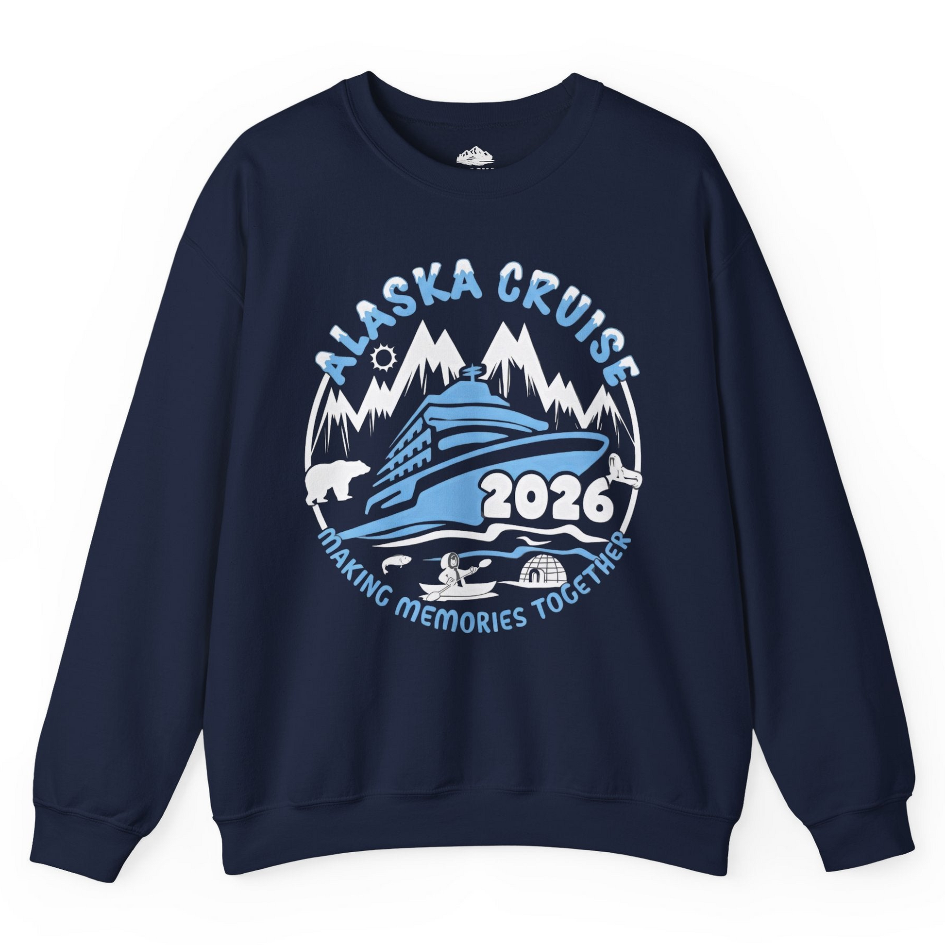 Alaska Cruise 2026 Family Adventure Shirt with Wildlife and Nature — Sweatshirt Sweatshirt – Navy – Alaska Cruise Shirts