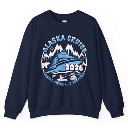 Alaska Cruise 2026 Family Adventure Shirt with Wildlife and Nature — Sweatshirt Sweatshirt – Navy – Alaska Cruise Shirts