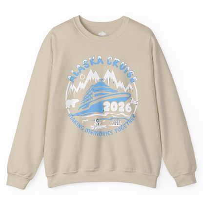 Alaska Cruise 2026 Family Adventure Shirt with Wildlife and Nature — Sweatshirt Sweatshirt – Sand – Alaska Cruise Shirts