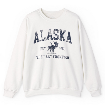 Vintage Alaska Moose Shirt Sweatshirt – White – Alaska Cruise Shirts