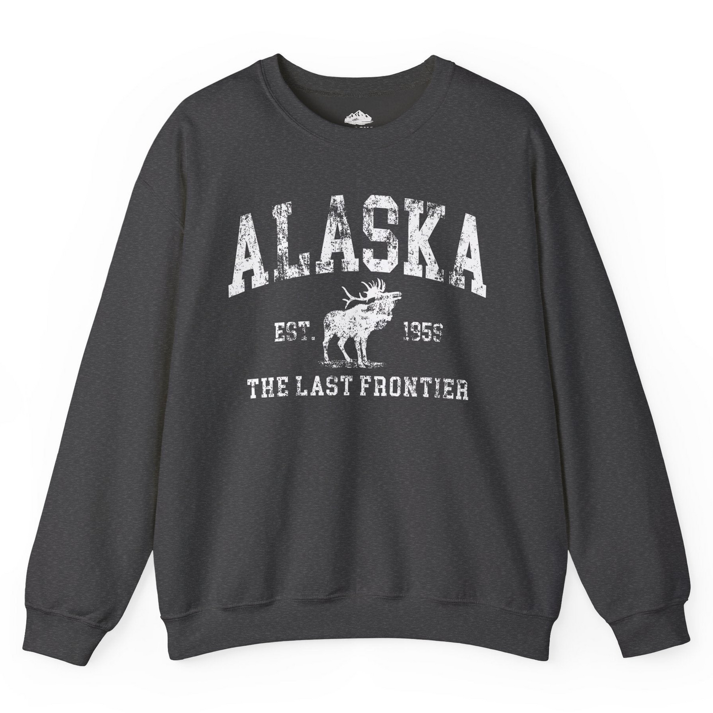 Vintage Alaska Moose Shirt Sweatshirt – Dark Heather – Alaska Cruise Shirts