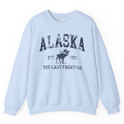 Vintage Alaska Moose Shirt Sweatshirt – Light Blue – Alaska Cruise Shirts