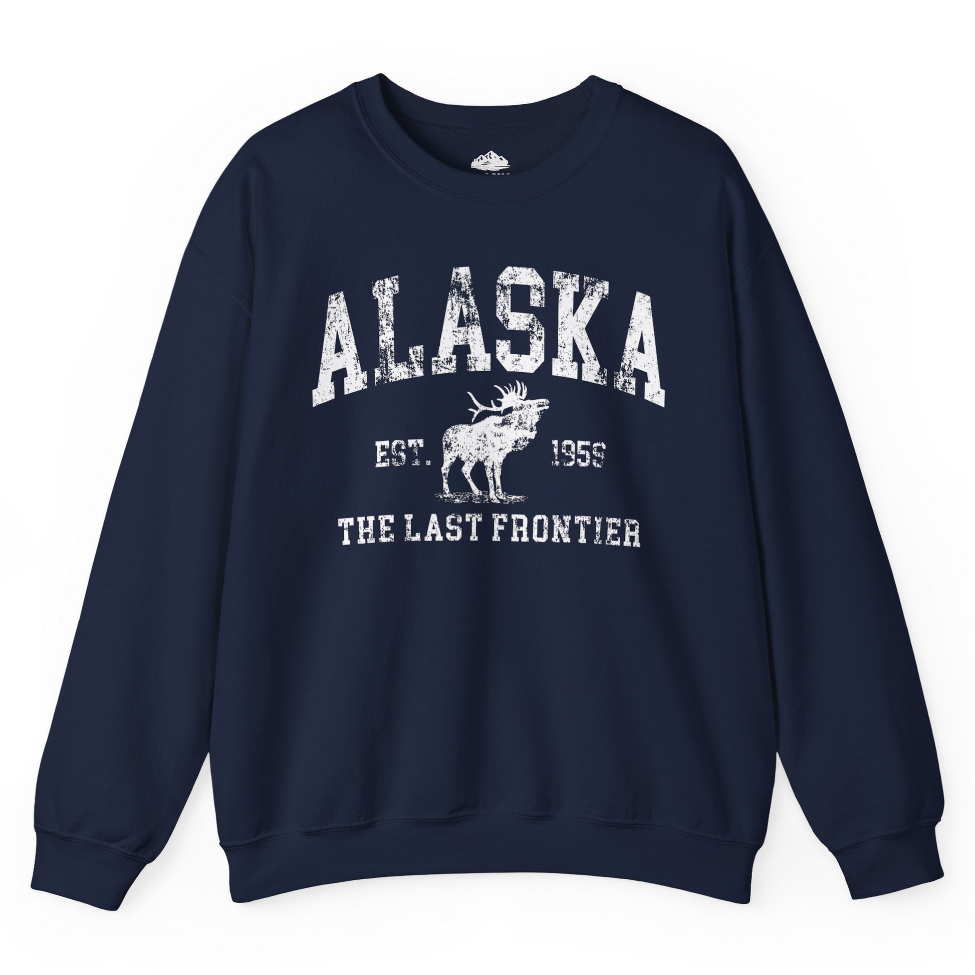 Vintage Alaska Moose Shirt Sweatshirt – Navy – Alaska Cruise Shirts