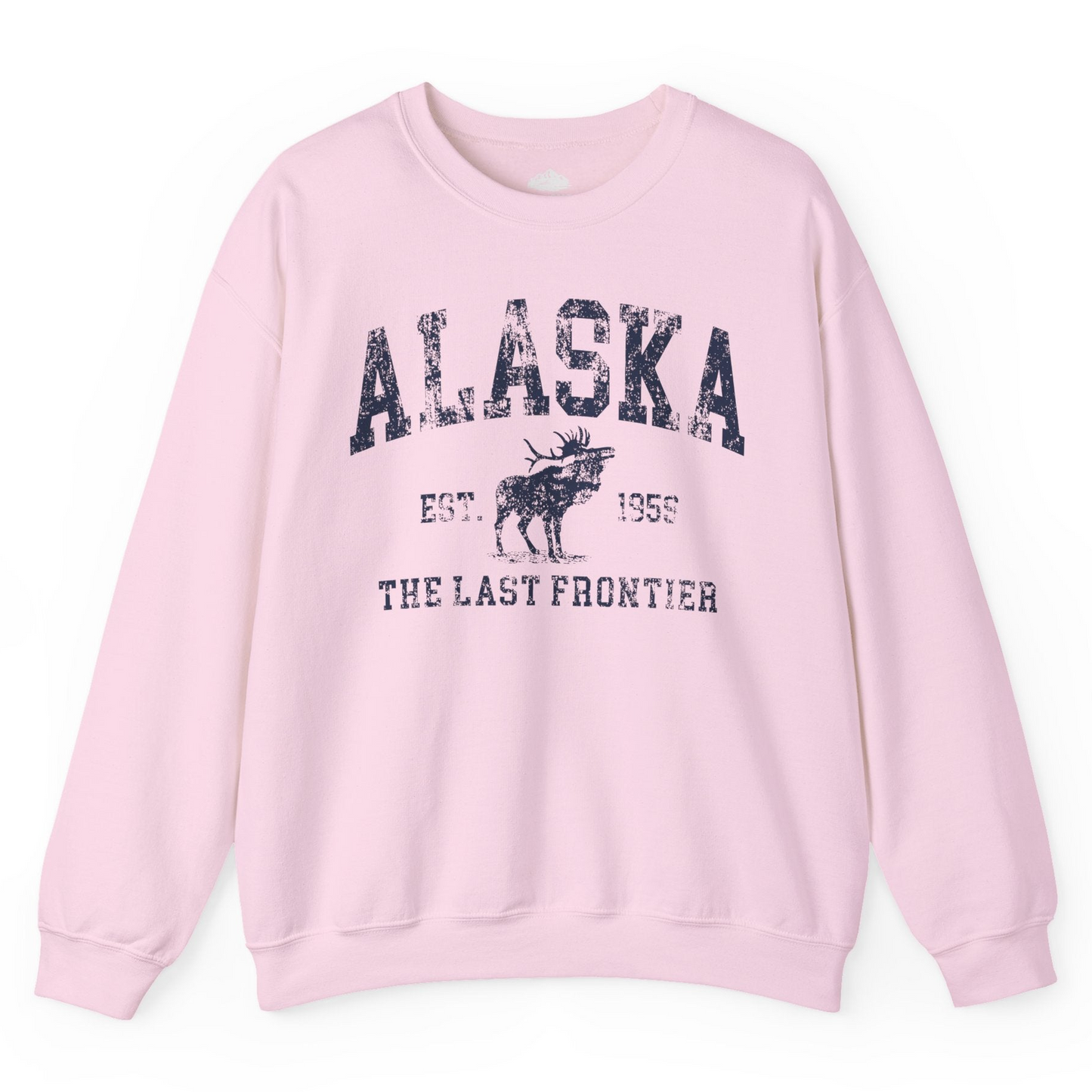 Vintage Alaska Moose Shirt Sweatshirt – Light Pink – Alaska Cruise Shirts
