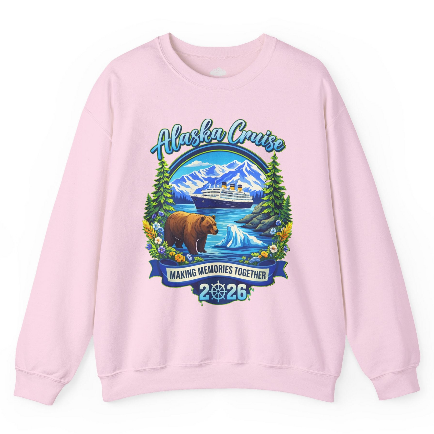 Alaska Cruise 2026 Family sweatshirt Sweatshirt – Light Pink – Alaska Cruise Shirts