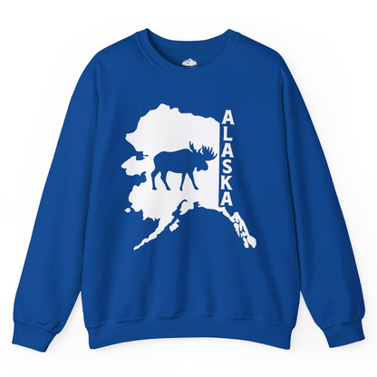 Alaska Moose Silhouette Shirt Sweatshirt – Royal – Alaska Cruise Shirts