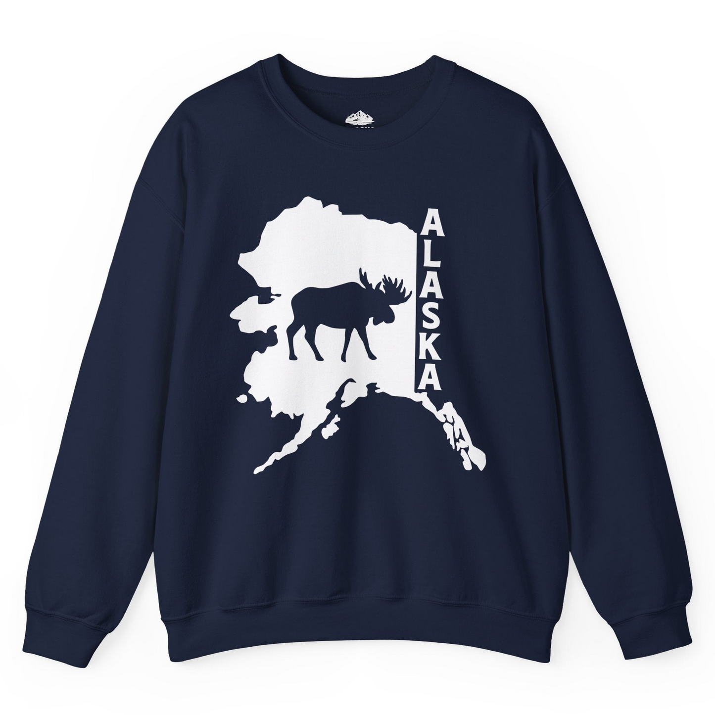Alaska Moose Silhouette Shirt Sweatshirt – Navy – Alaska Cruise Shirts
