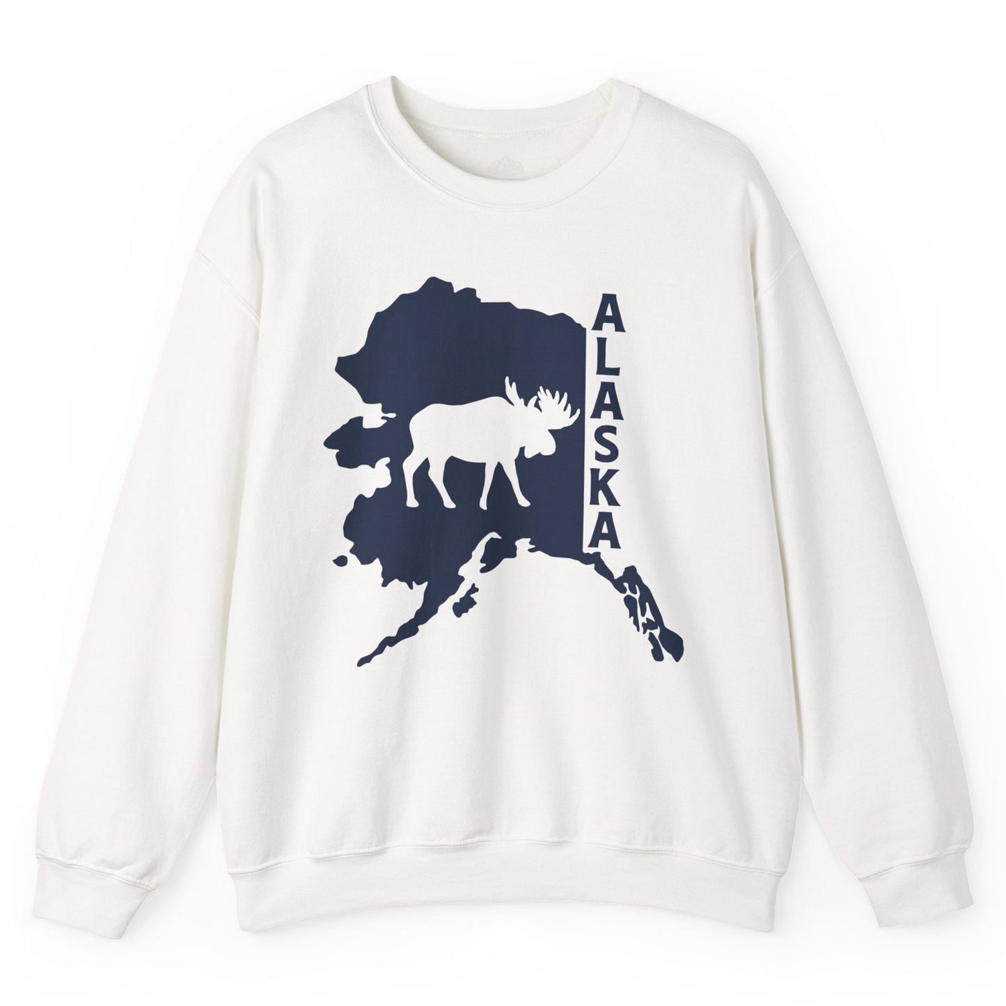 Alaska Moose Silhouette Shirt Sweatshirt – White – Alaska Cruise Shirts
