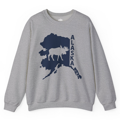 Alaska Moose Silhouette Shirt Sweatshirt – Sport Grey – Alaska Cruise Shirts