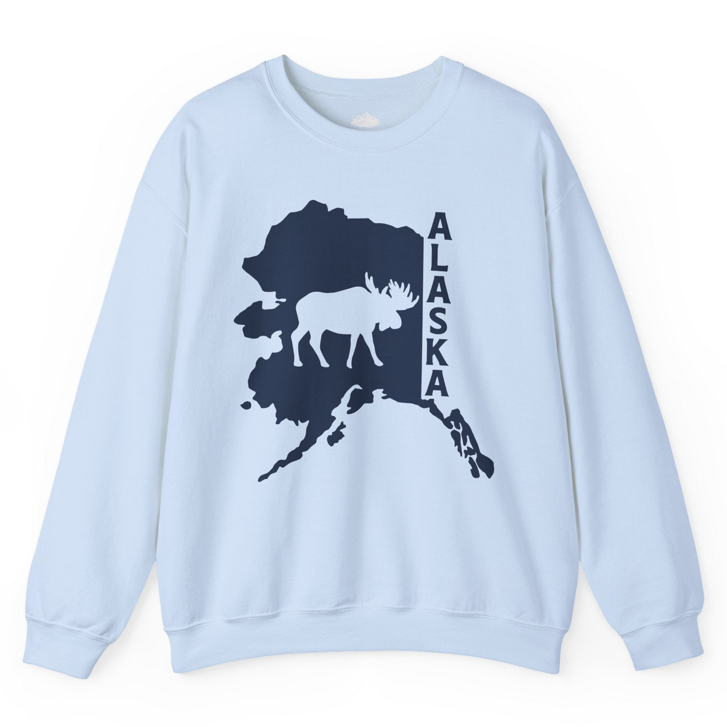 Alaska Moose Silhouette Shirt Sweatshirt – Light Blue – Alaska Cruise Shirts