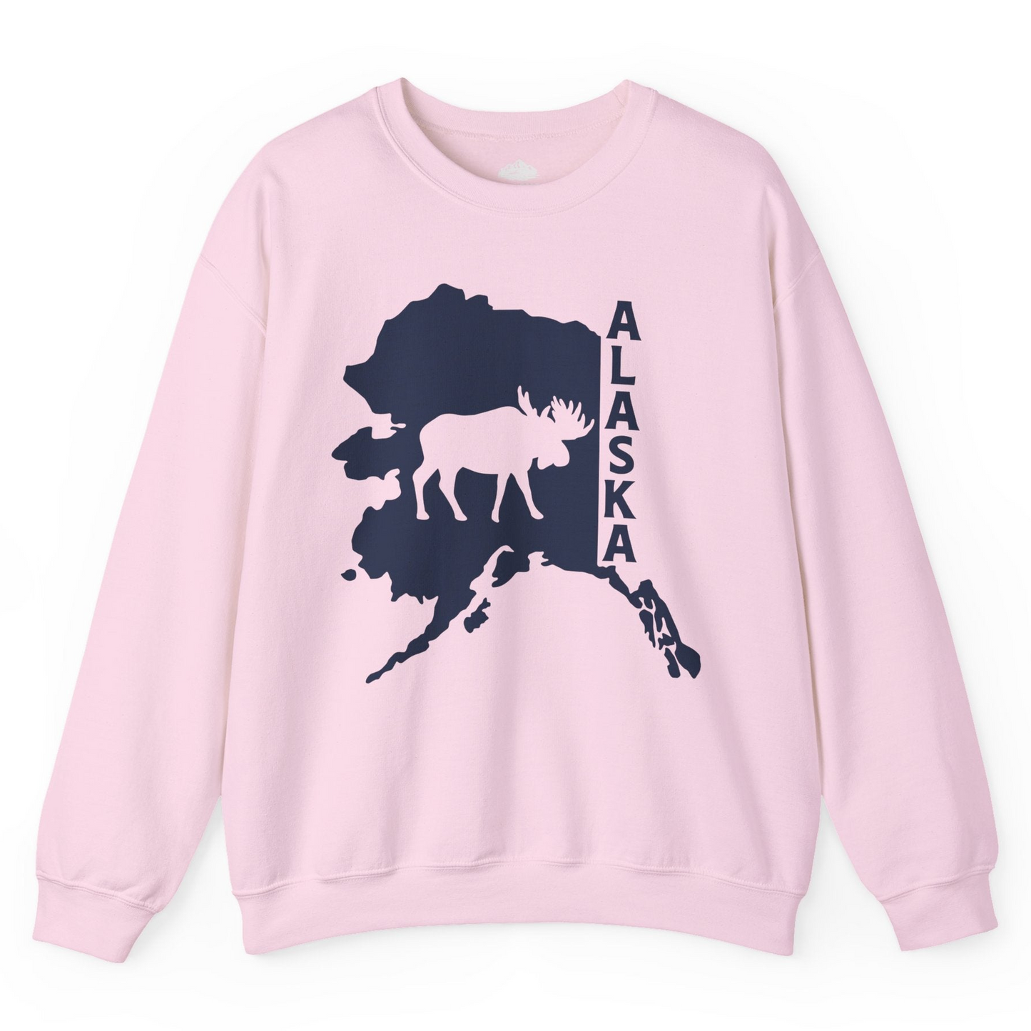 Alaska Moose Silhouette Shirt Sweatshirt – Light Pink – Alaska Cruise Shirts