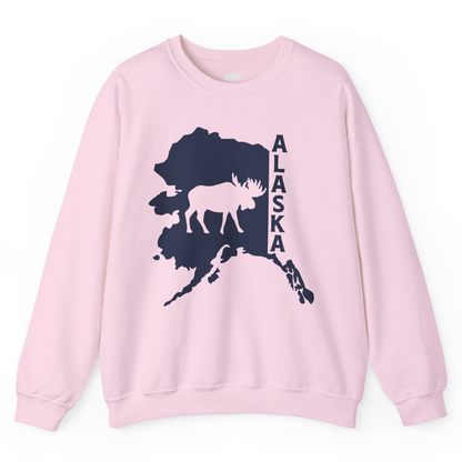Alaska Moose Silhouette Shirt Sweatshirt – Light Pink – Alaska Cruise Shirts