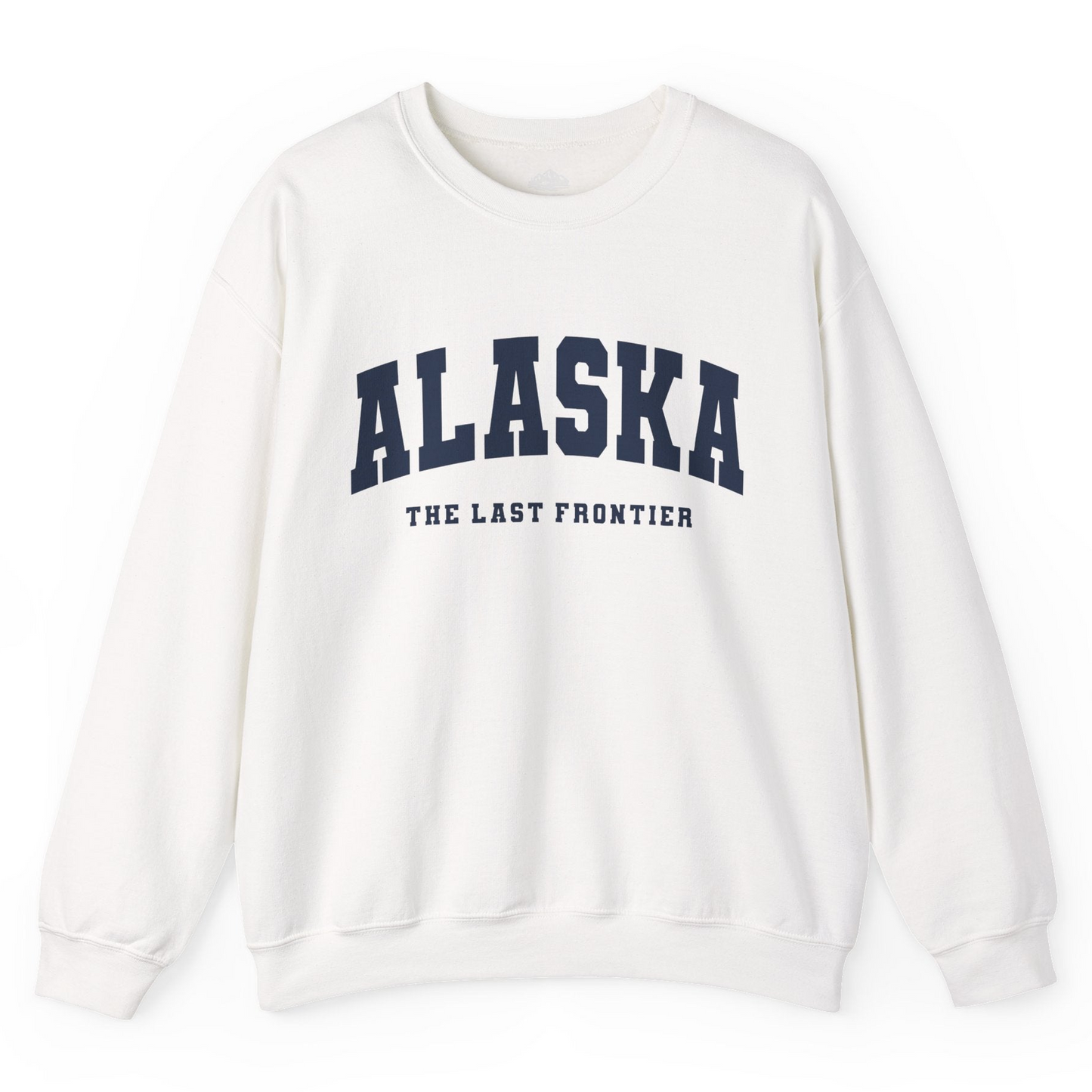 Alaska The Last Frontier Bold Collegiate Vintage State Pride Shirt — Sweatshirt Sweatshirt – White – Alaska Cruise Shirts