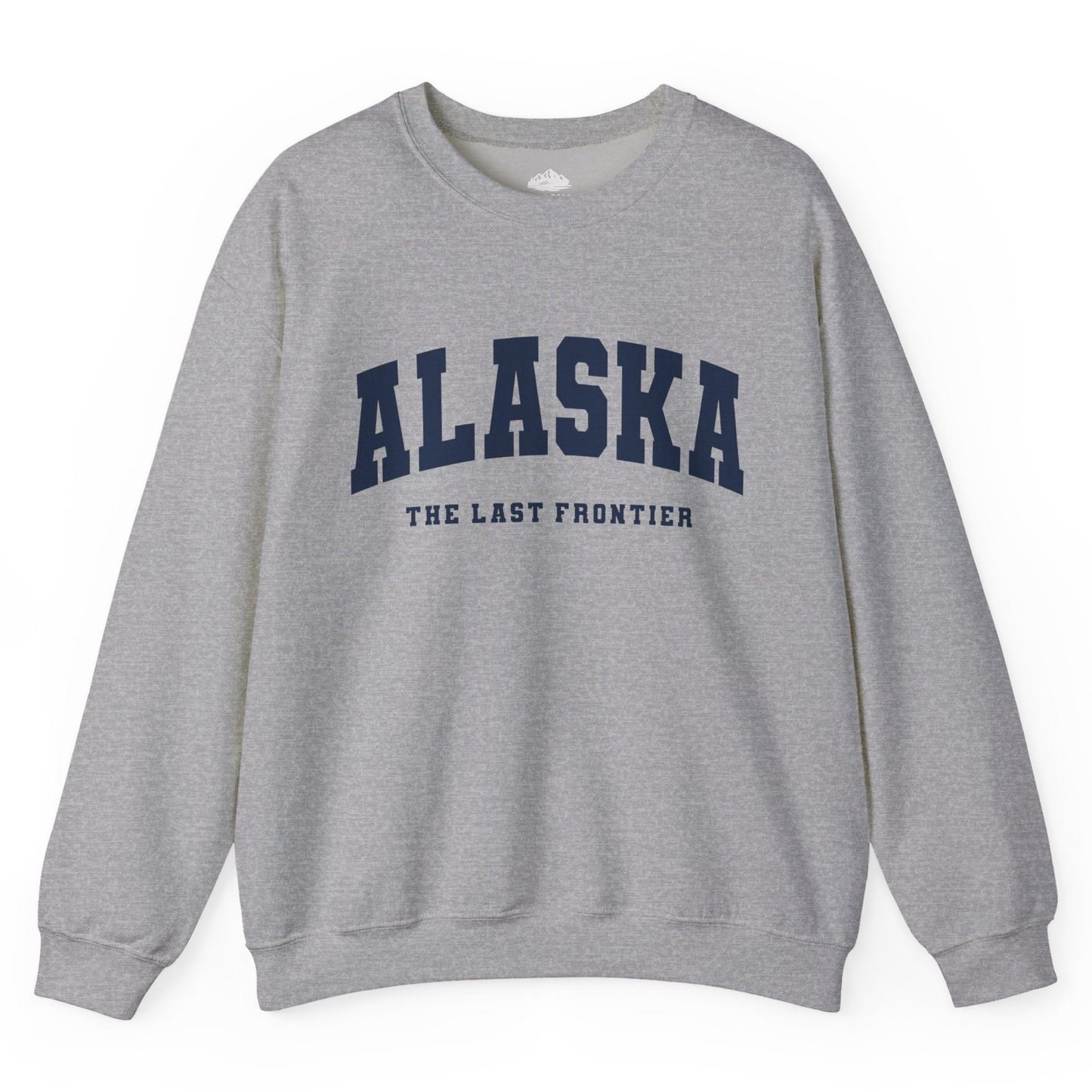 Alaska The Last Frontier Bold Collegiate Vintage State Pride Shirt — Sweatshirt Sweatshirt – Sport Grey – Alaska Cruise Shirts