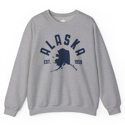 Vintage Alaska State Outline Est 1959 Retro Collegiate Shirt — Sweatshirt Sweatshirt – Sport Grey – Alaska Cruise Shirts