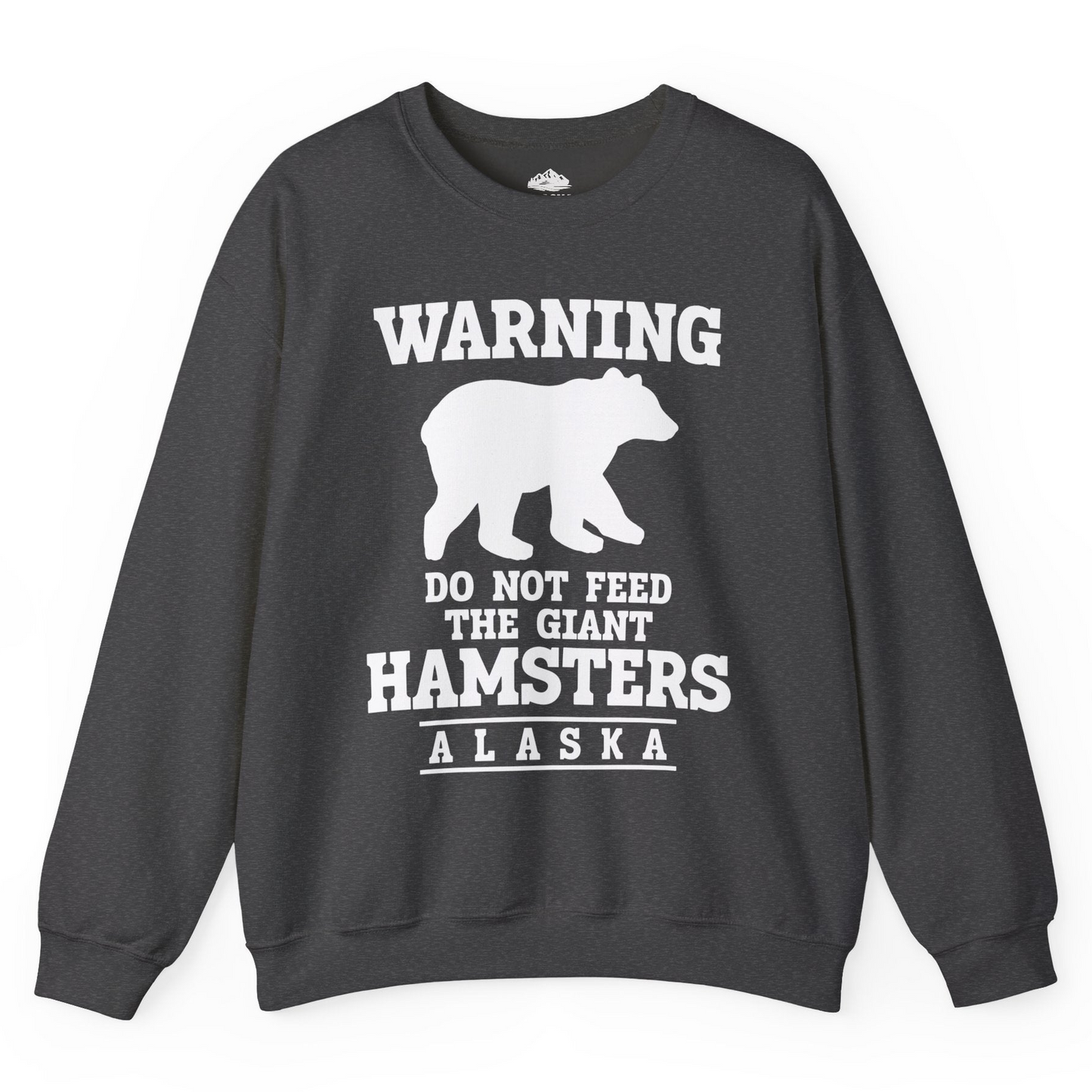 Funny Alaska Bear Warning Shirt Sweatshirt – Dark Heather – Alaska Cruise Shirts