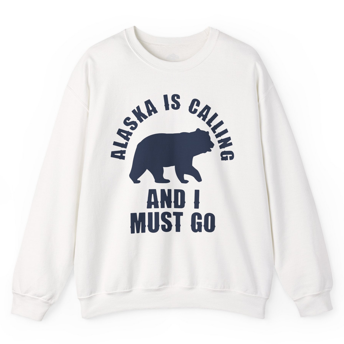 Alaska Is Calling Bear Silhouette Adventure Shirt Sweatshirt – White – Alaska Cruise Shirts