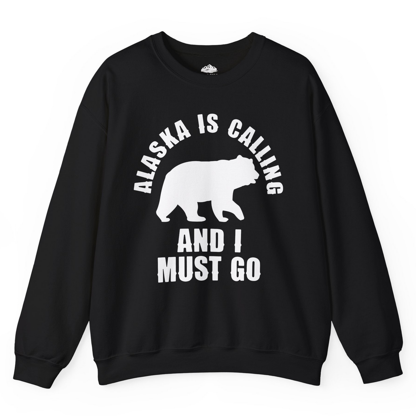 Alaska Is Calling Bear Silhouette Adventure Shirt Sweatshirt – Black – Alaska Cruise Shirts