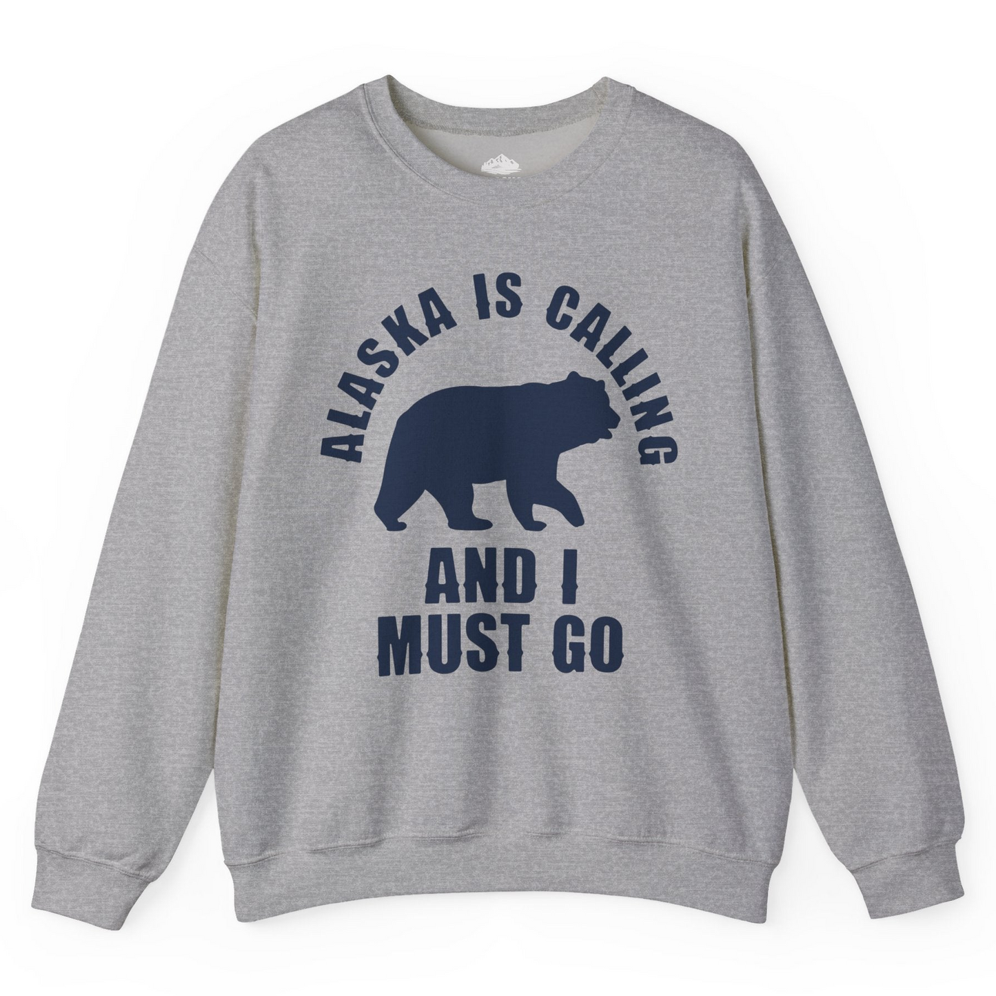 Alaska Is Calling Bear Silhouette Adventure Shirt Sweatshirt – Sport Grey – Alaska Cruise Shirts