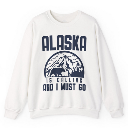 Alaska Is Calling Shirt Sweatshirt – White – Alaska Cruise Shirts