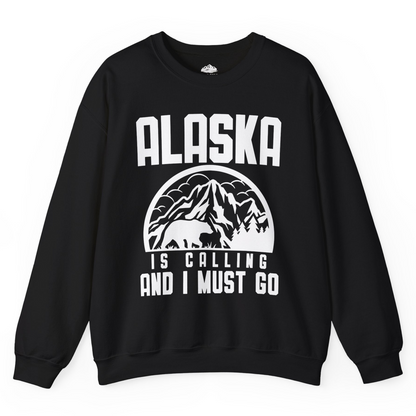 Alaska Is Calling Shirt Sweatshirt – Black – Alaska Cruise Shirts