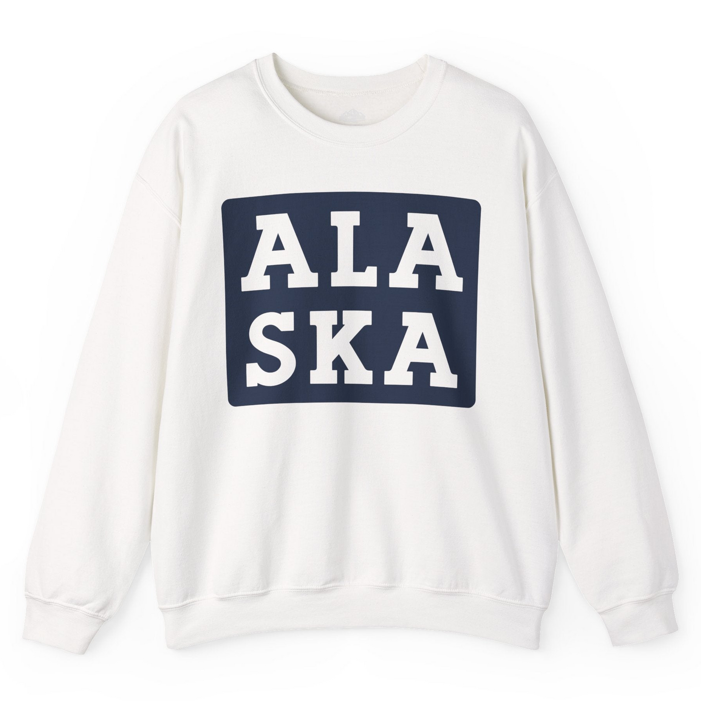 Bold Alaska Block Text Shirt Sweatshirt – White – Alaska Cruise Shirts