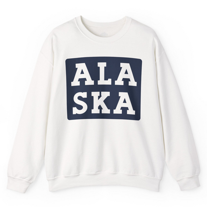 Bold Alaska Block Text Shirt Sweatshirt – White – Alaska Cruise Shirts