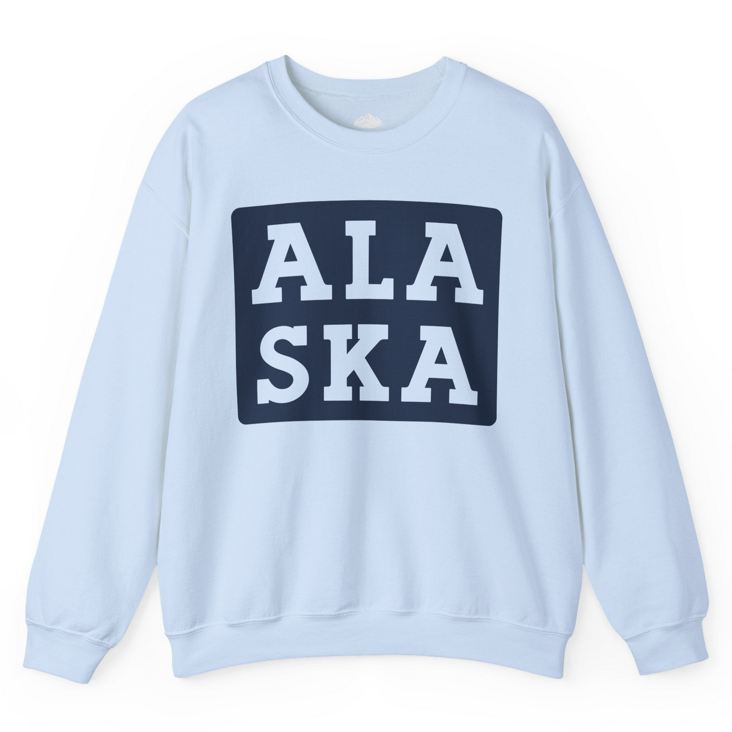 Bold Alaska Block Text Shirt Sweatshirt – Light Blue – Alaska Cruise Shirts