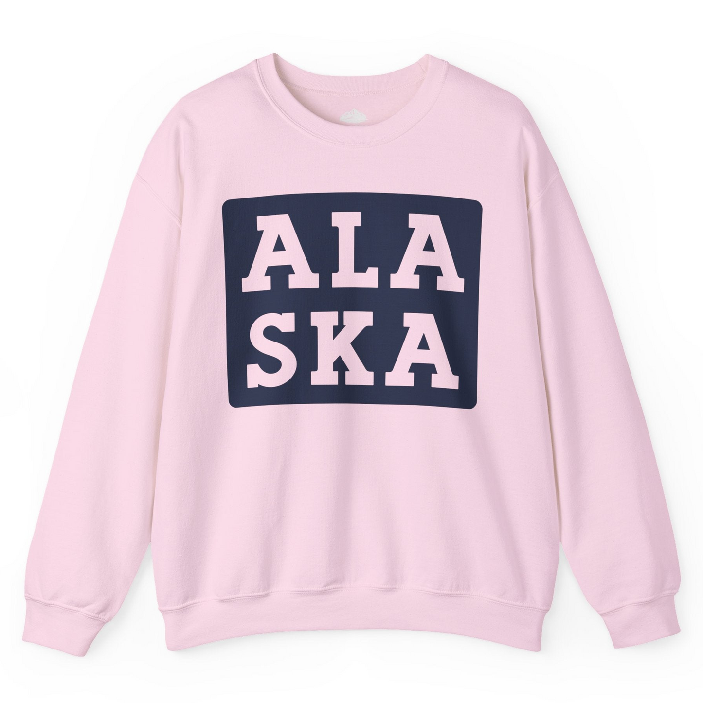 Bold Alaska Block Text Shirt Sweatshirt – Light Pink – Alaska Cruise Shirts