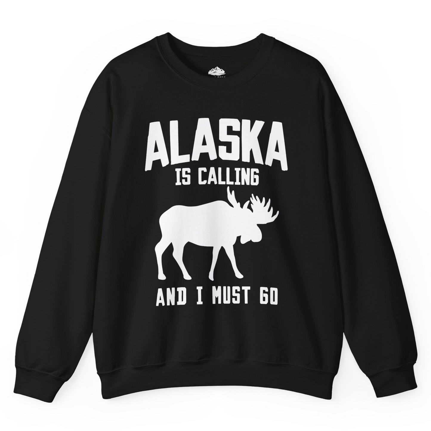 Alaska Is Calling Moose Silhouette Shirt Sweatshirt – Black – Alaska Cruise Shirts