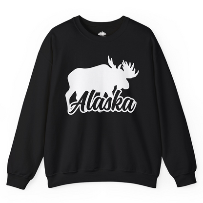 Alaska Moose Wildlife Silhouette Shirt Sweatshirt – Black – Alaska Cruise Shirts