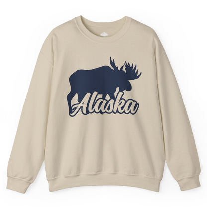 Alaska Moose Wildlife Silhouette Shirt Sweatshirt – Sand – Alaska Cruise Shirts