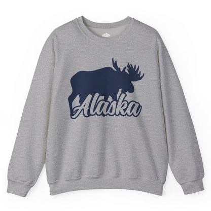 Alaska Moose Wildlife Silhouette Shirt Sweatshirt – Sport Grey – Alaska Cruise Shirts