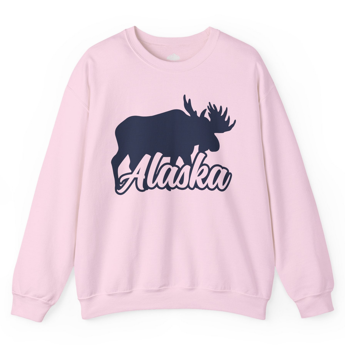 Alaska Moose Wildlife Silhouette Shirt Sweatshirt – Light Pink – Alaska Cruise Shirts