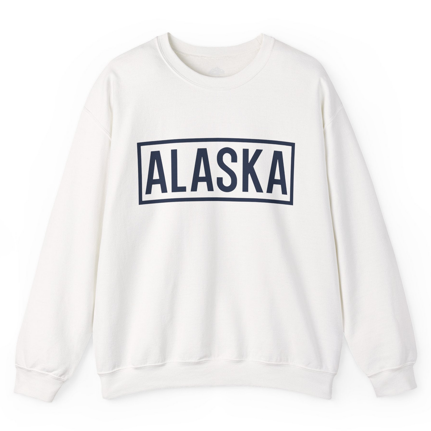 Alaska Bold Text Minimalist Monochrome Graphic Shirt for Travelers — Sweatshirt Sweatshirt – White – Alaska Cruise Shirts