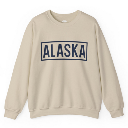 Alaska Bold Text Minimalist Monochrome Graphic Shirt for Travelers — Sweatshirt Sweatshirt – Sand – Alaska Cruise Shirts