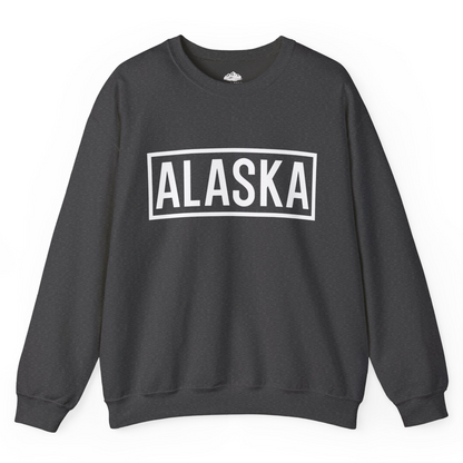 Alaska Bold Text Minimalist Monochrome Graphic Shirt for Travelers — Sweatshirt Sweatshirt – Dark Heather – Alaska Cruise Shirts