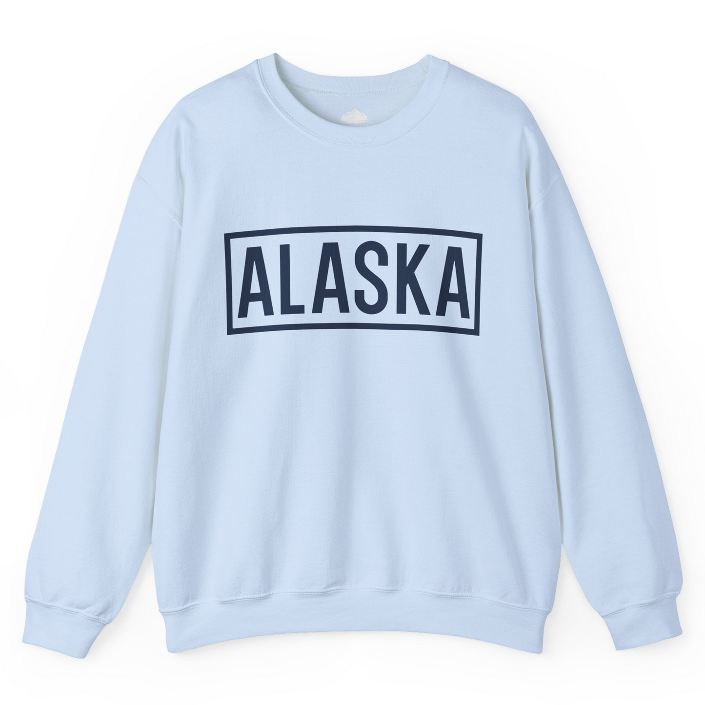 Alaska Bold Text Minimalist Monochrome Graphic Shirt for Travelers — Sweatshirt Sweatshirt – Light Blue – Alaska Cruise Shirts