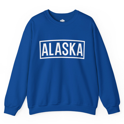 Alaska Bold Text Minimalist Monochrome Graphic Shirt for Travelers — Sweatshirt Sweatshirt – Royal – Alaska Cruise Shirts